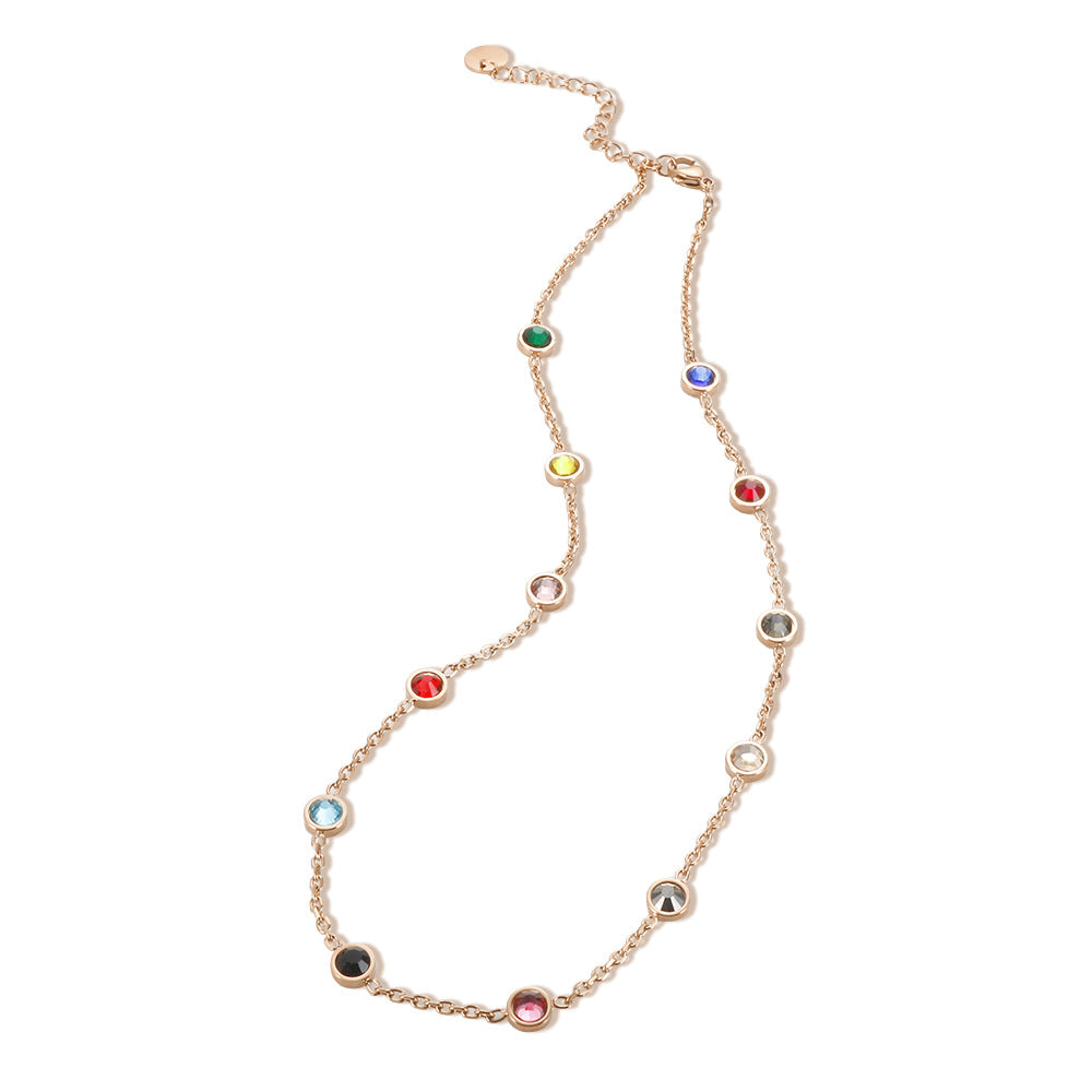 Simple Circle Geometric Colored Rhinestone Bracelet