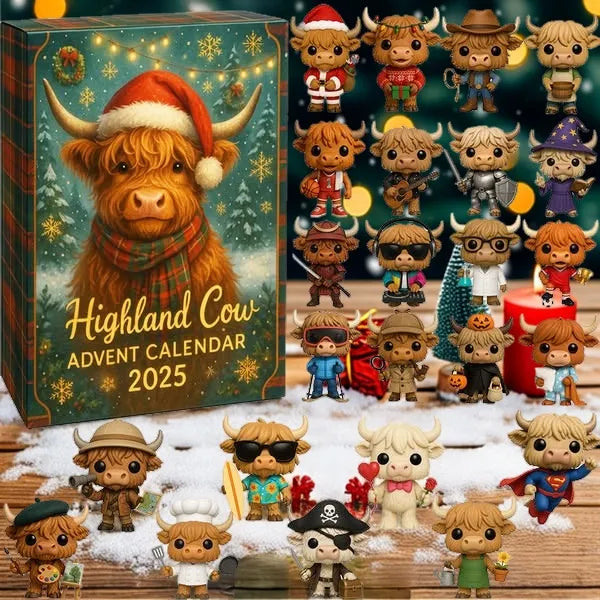 🎁Nice Christmas Gift🎅🐮Highland Cow Advent Calendar 2025