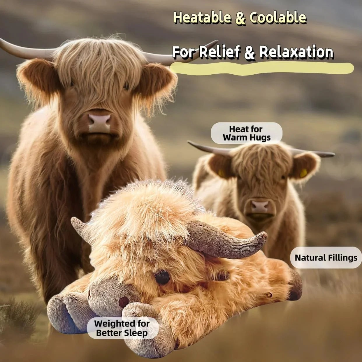🔥Hot Sale 50% Off🎁Cute Cartoon Highland Cow Stuffed Toy