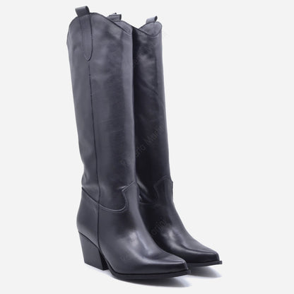 Kinsley Leather Texan Boot Black