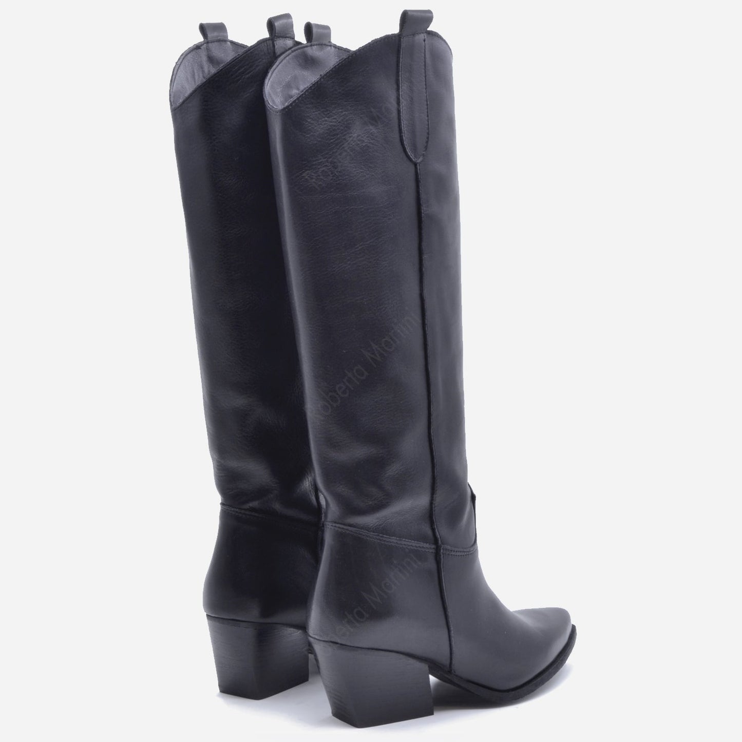 Kinsley Leather Texan Boot Black