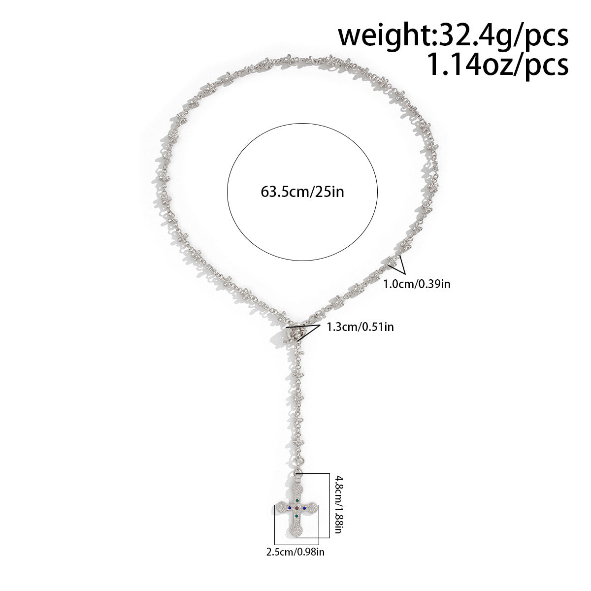 Cross Stacked Alloy Tassel Necklace