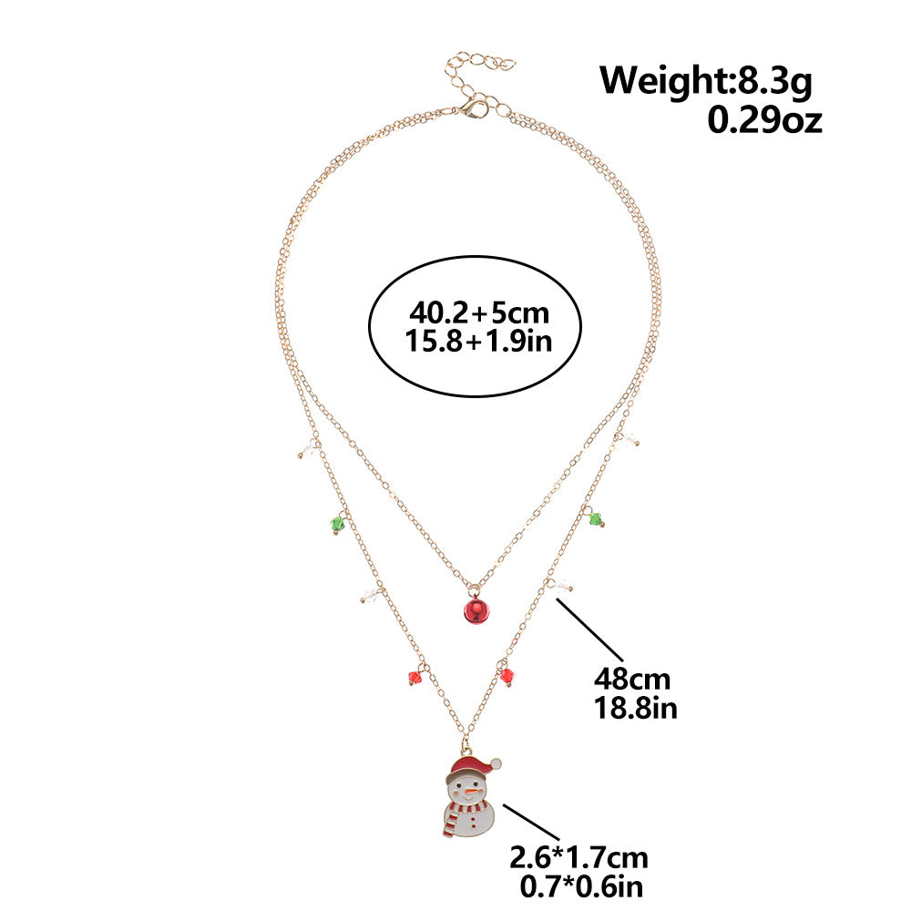 Christmas Double Layer Snowman Necklace