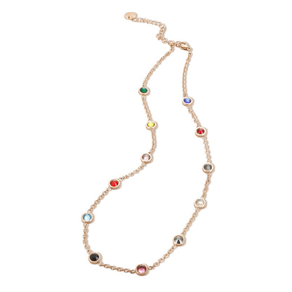 Simple Circle Geometric Colored Rhinestone Bracelet