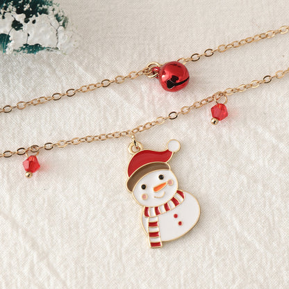 Christmas Double Layer Snowman Necklace