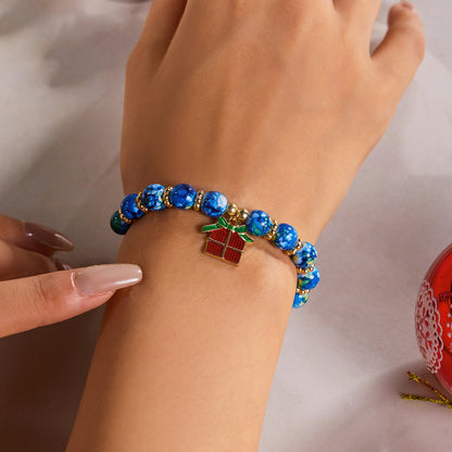 Christmas Beaded Pendant Bracelet Set
