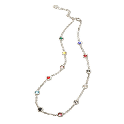 Simple Circle Geometric Colored Rhinestone Bracelet