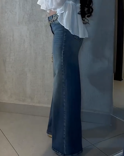 High-Waisted Straight-Leg Jeans